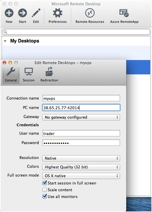 VPS setup -Microsoft Remote Desktop