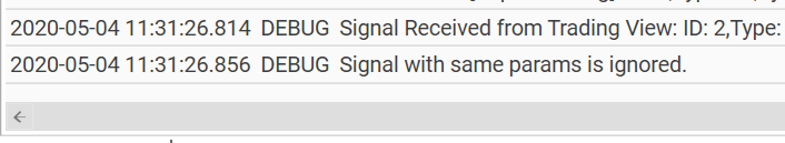 Signal with same params is ignored
