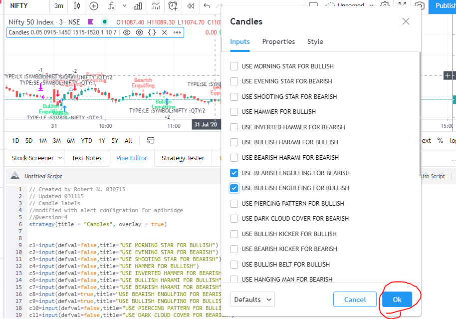 Candles Input