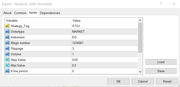 Input Parameters as per your Requirement